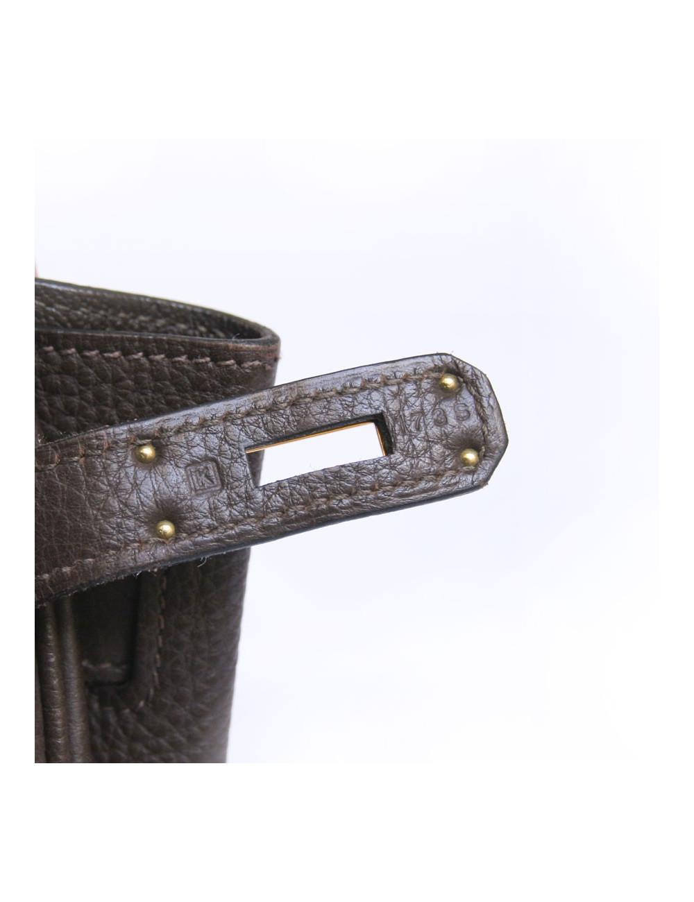 Birkin 35 HERMES togo marron bijouterie dorée