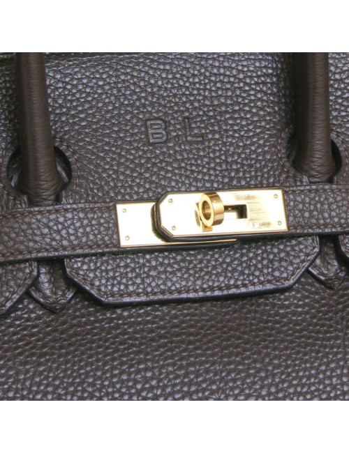 Birkin 35 HERMES togo marron bijouterie dorée