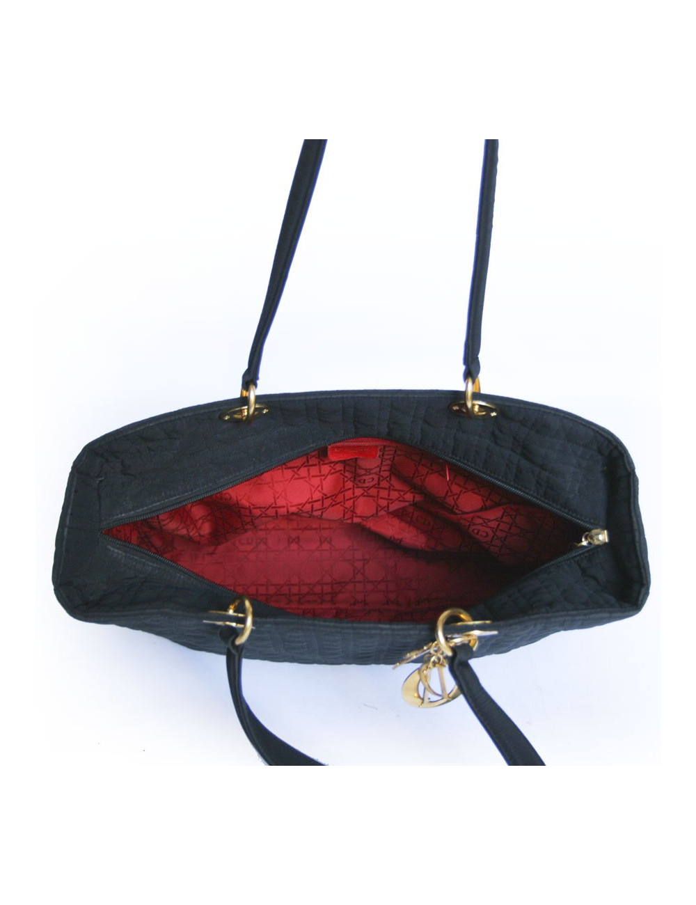 Sac shopping DIOR toile enduite noire