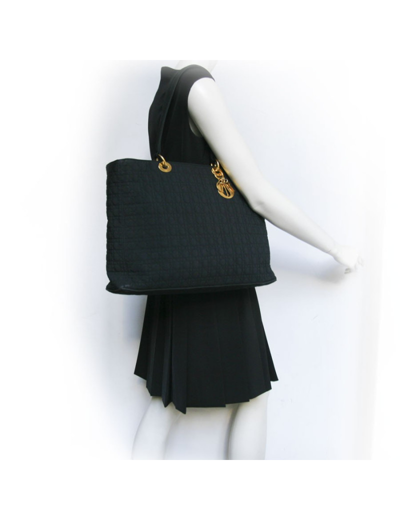 Sac shopping DIOR toile enduite noire