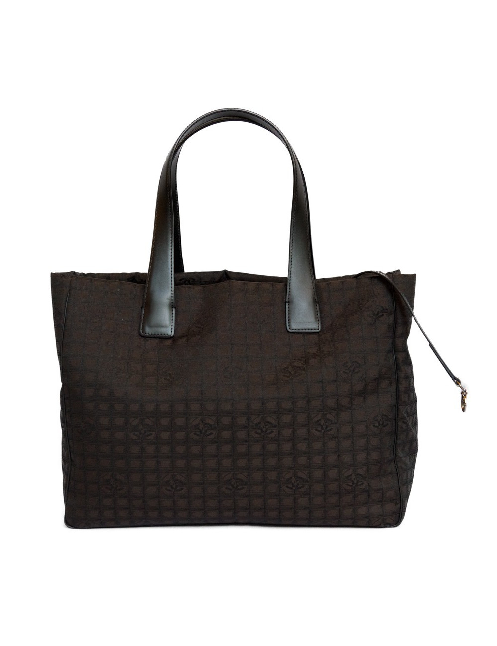 Sac CHANEL en toile monogram marron et noir