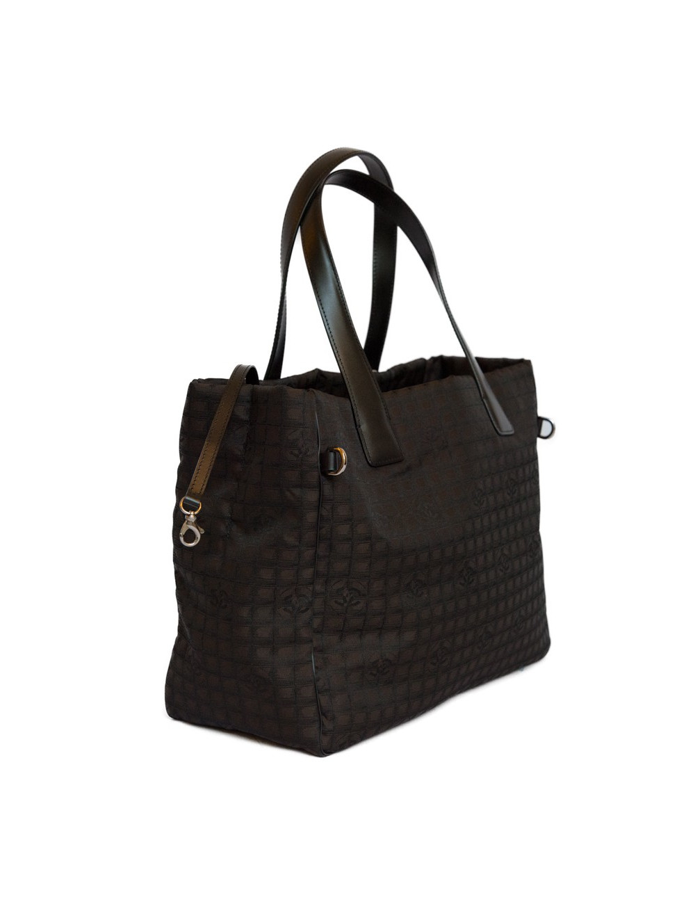 Sac CHANEL en toile monogram marron et noir