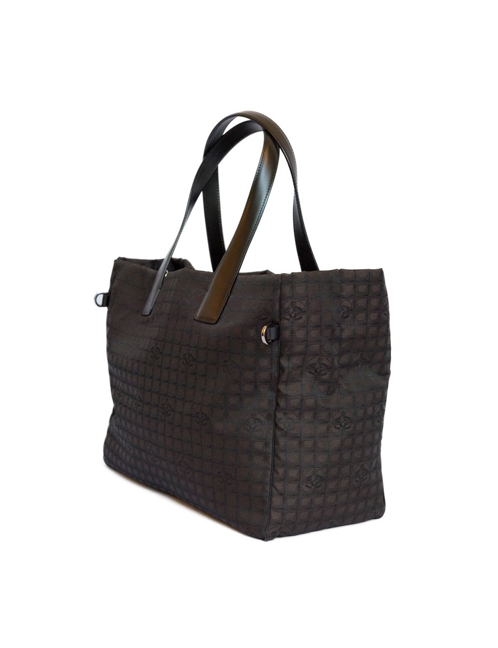 Sac CHANEL en toile monogram marron et noir