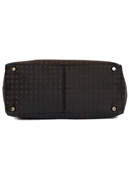 Sac CHANEL en toile monogram marron et noir