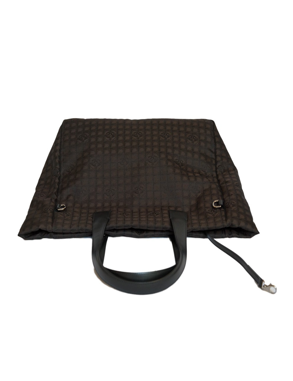 Sac CHANEL en toile monogram marron et noir