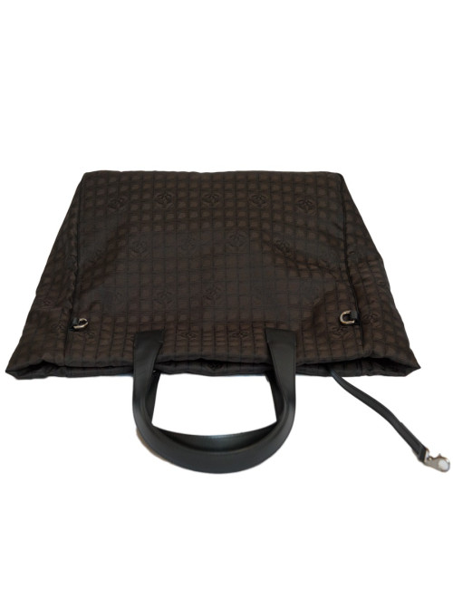 Sac CHANEL en toile monogram marron et noir