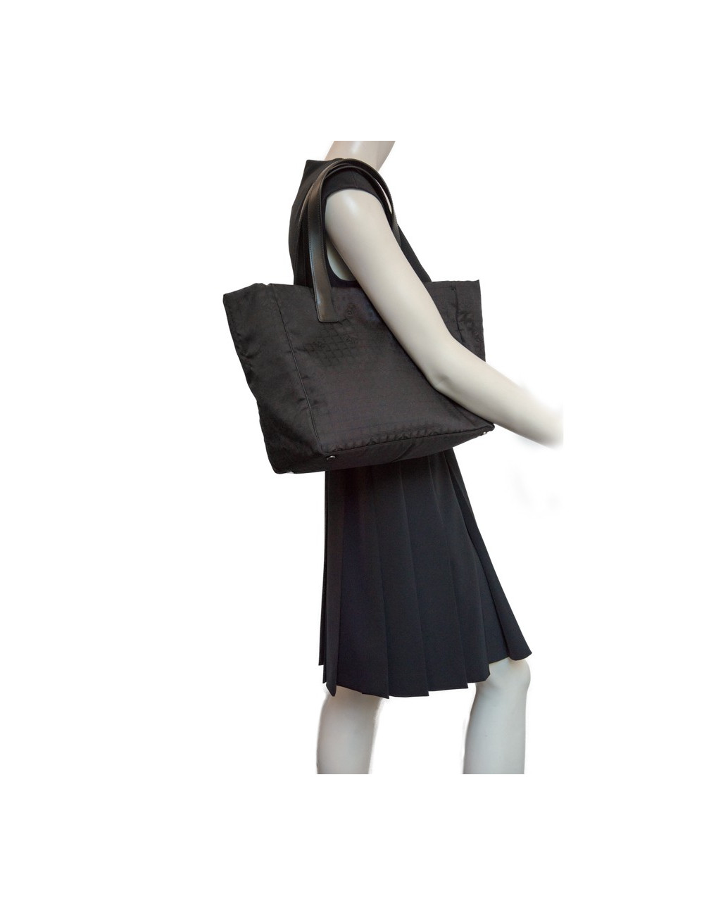 Sac CHANEL en toile monogram marron et noir