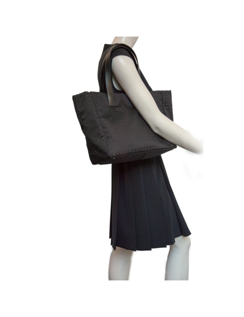 Sac CHANEL en toile monogram marron et noir