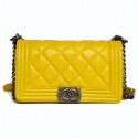 Boy CHANEL bag in quilted yellow leather