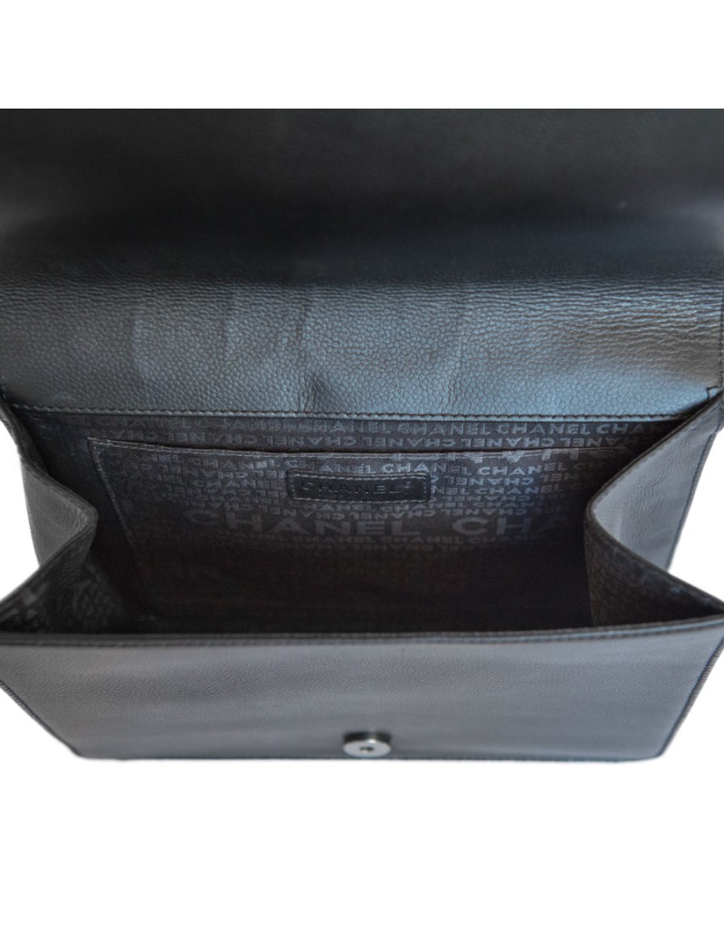 Mini cabas CHANEL en cuir noir