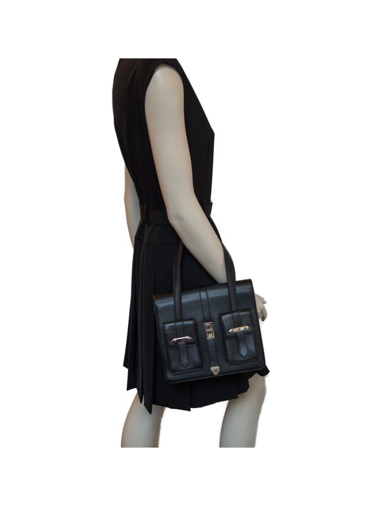 Mini cabas CHANEL en cuir noir