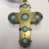 Collier LANVIN crucifix turquoise