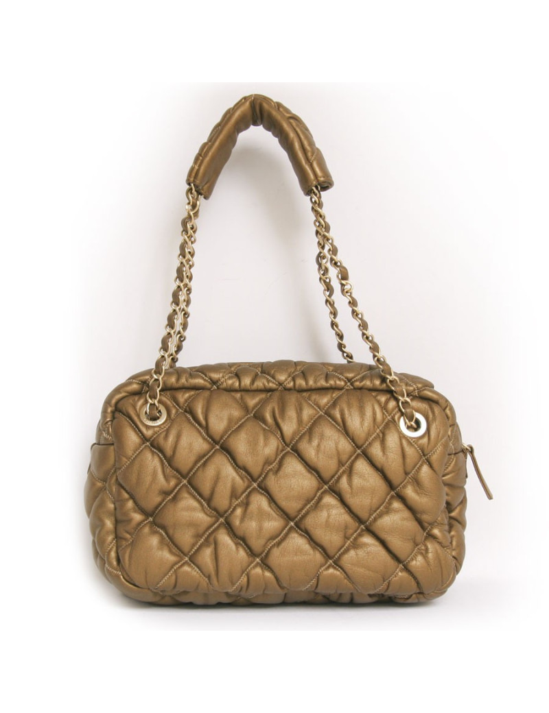 Sac CHANEL t en cuir d'agneau matelassé  bronze