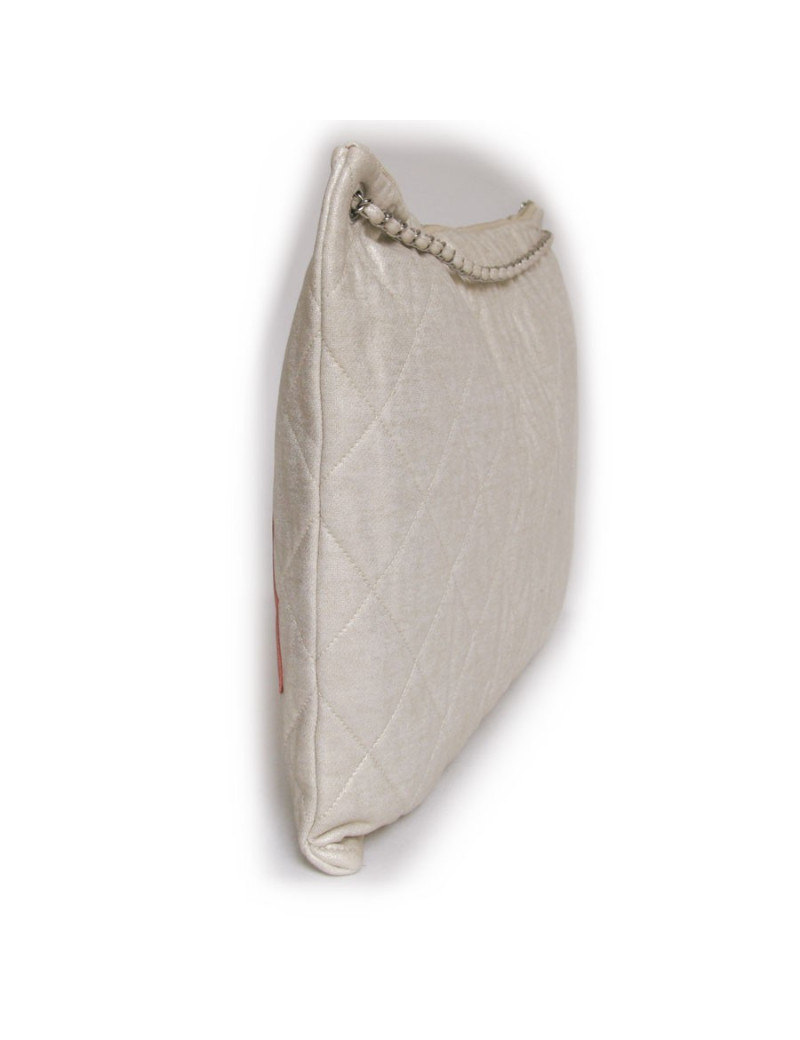 Grand sac"Chanel LA" CHANEL tissu blanc nacré                   