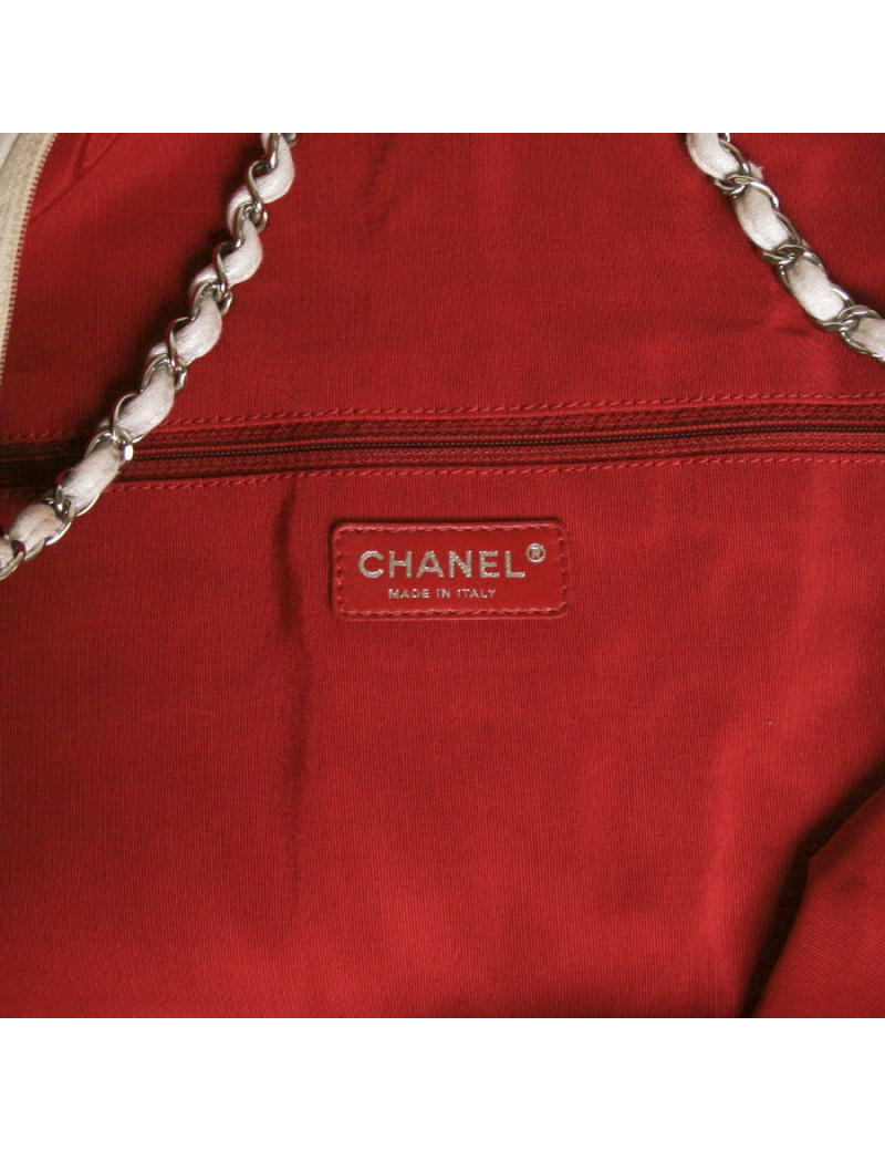 Grand sac"Chanel LA" CHANEL tissu blanc nacré                   