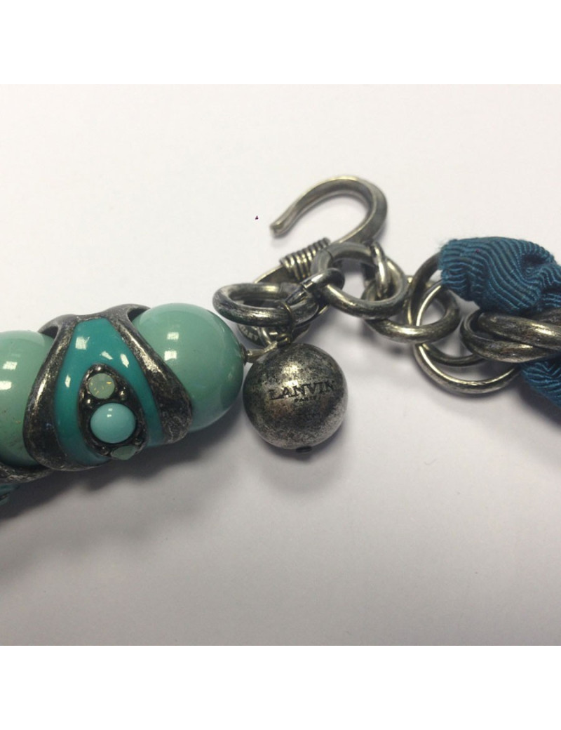 Collier LANVIN serpent articulé en résine et strass