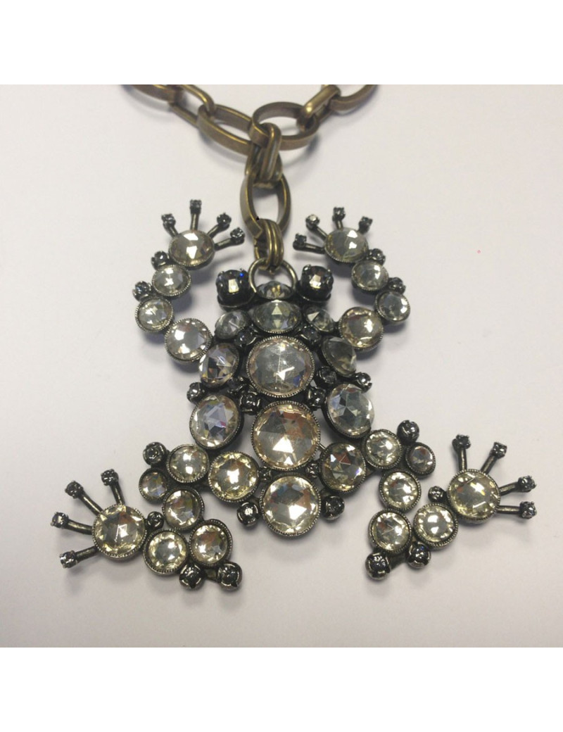 Collier - broche LANVIN grenouille strass de Swarowski 