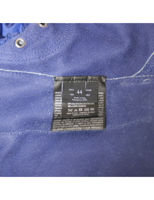 Veste biker en cuir GUCCI bleu ciel