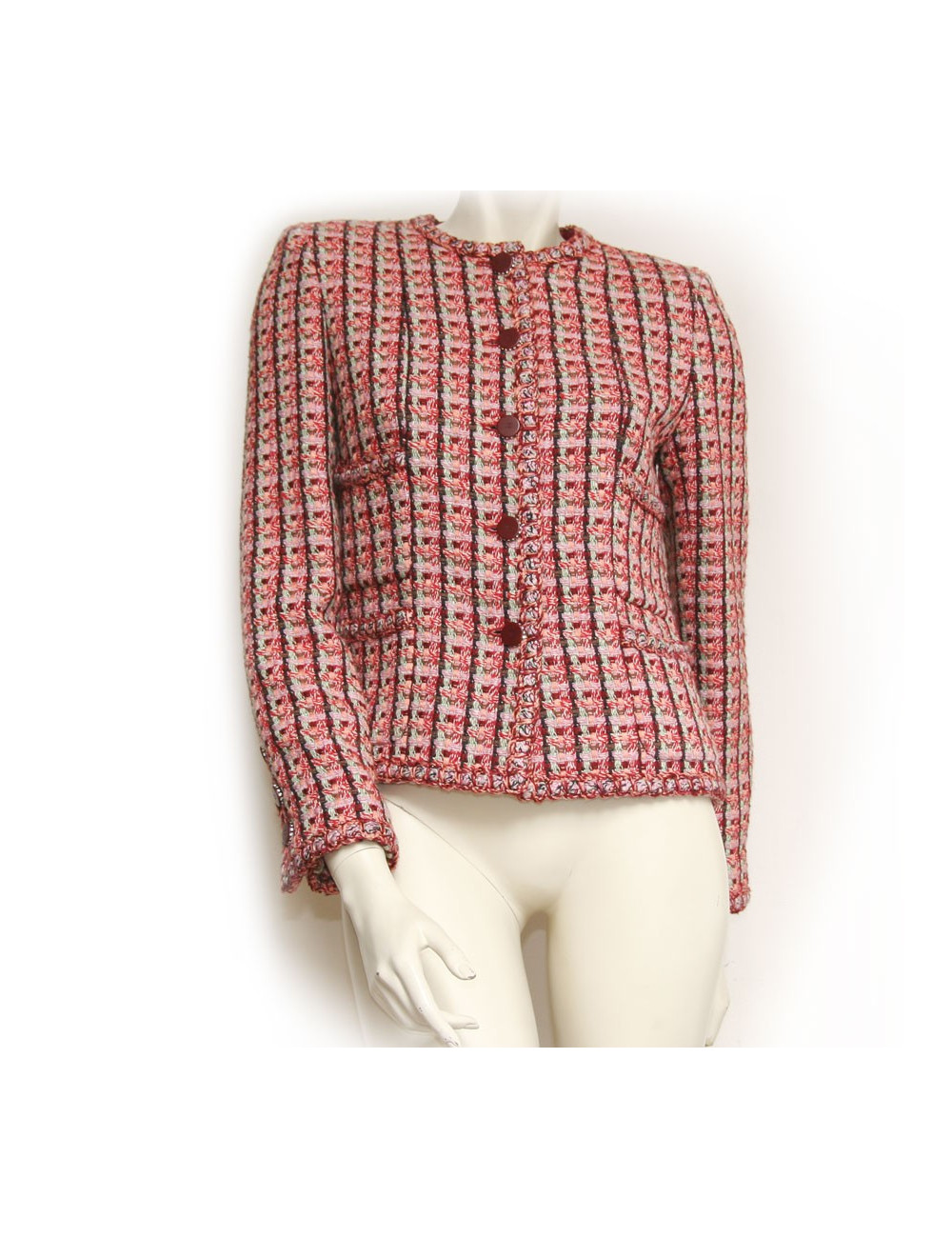 Veste CHANEL en tweed multicolore T38