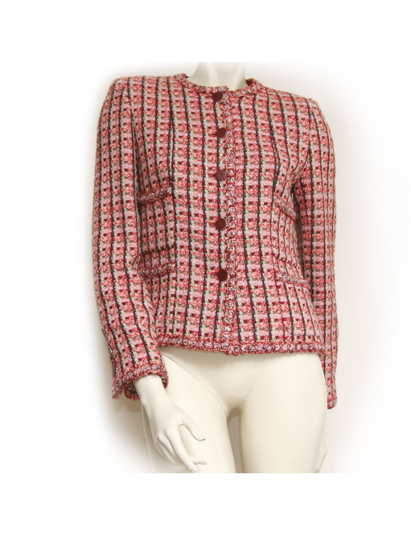 Veste CHANEL en tweed multicolore T38