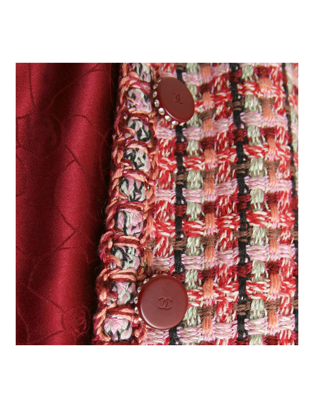 Veste CHANEL en tweed multicolore T38