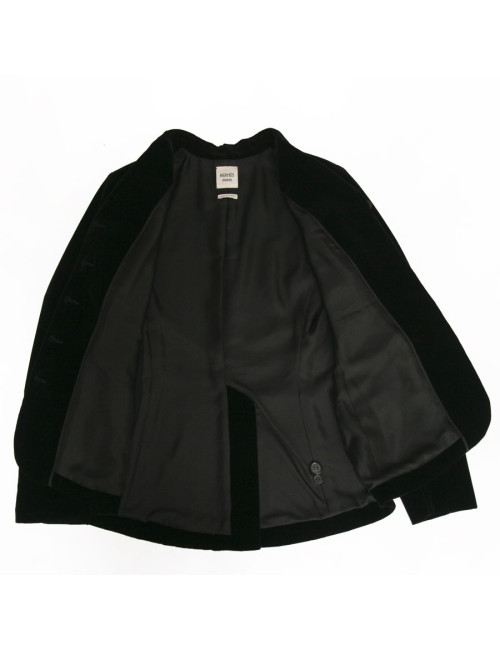 Veste HERMES en agneau noir T44