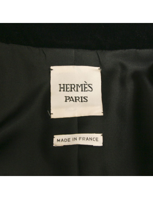 Veste HERMES en agneau noir T44