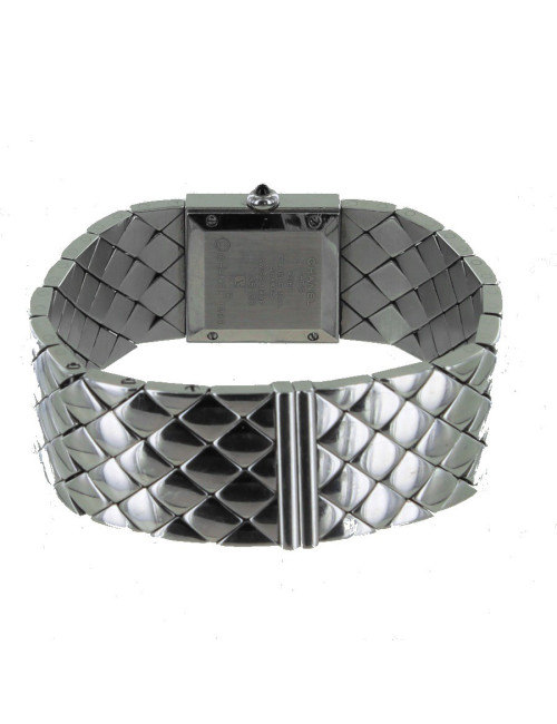 Montre matelassée CHANEL acier et brillants