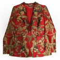 ALEXANDER MCQUEEN jacket red and gold silk T40