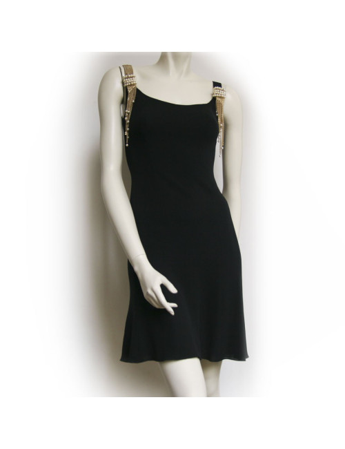 Robe CHANEL en soie noire T34