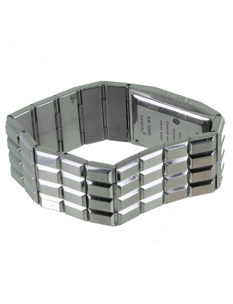 Montre "chocolat" CHANEL en acier et diamants