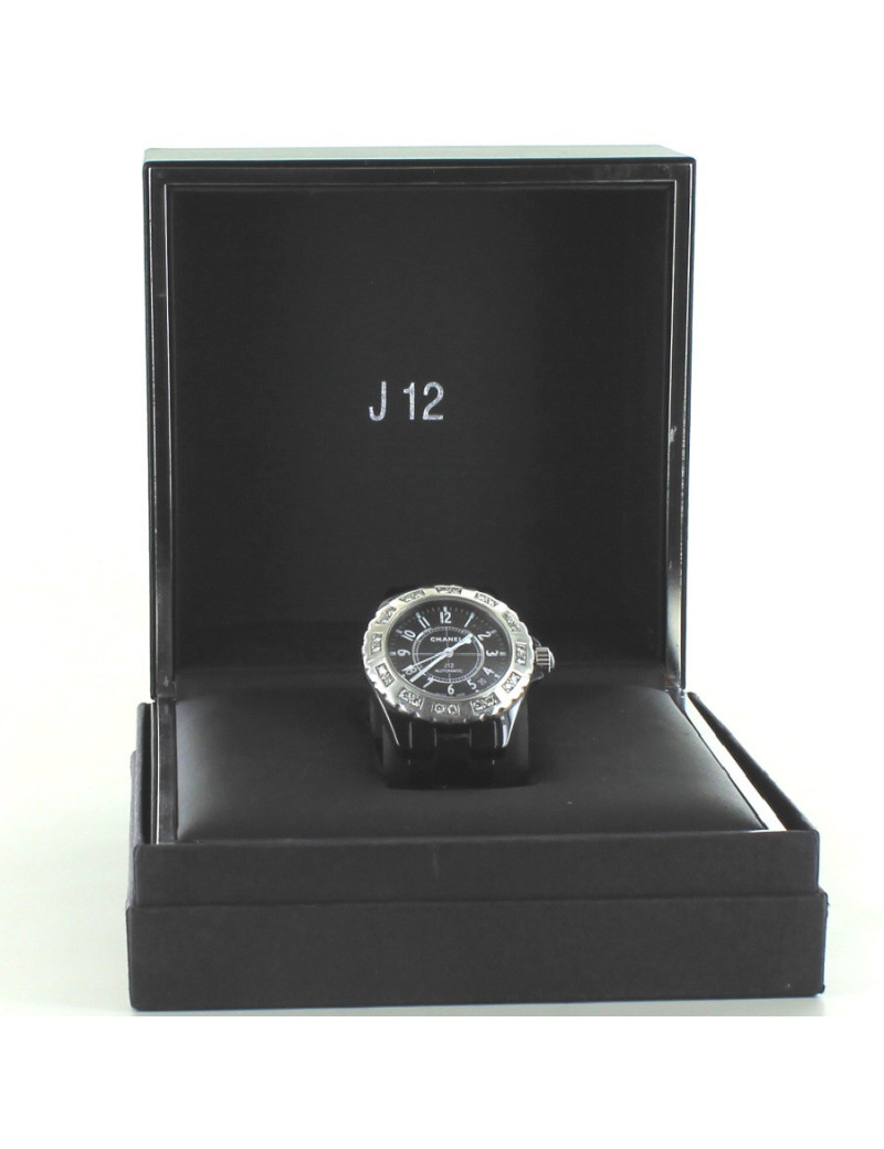 Montre J12  CHANEL ceramique noire et diamants