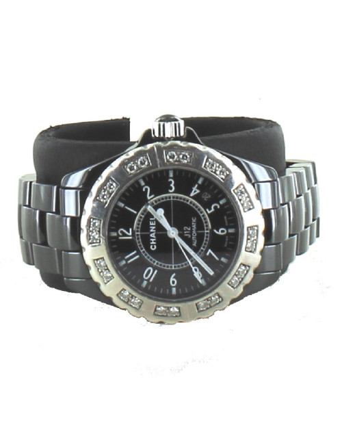 Montre J12  CHANEL ceramique noire et diamants