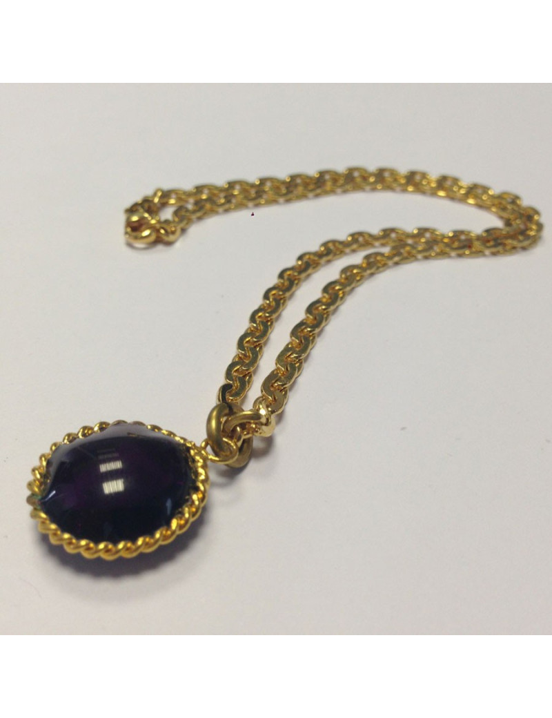 collier Marguerite de Valois cabochon violet