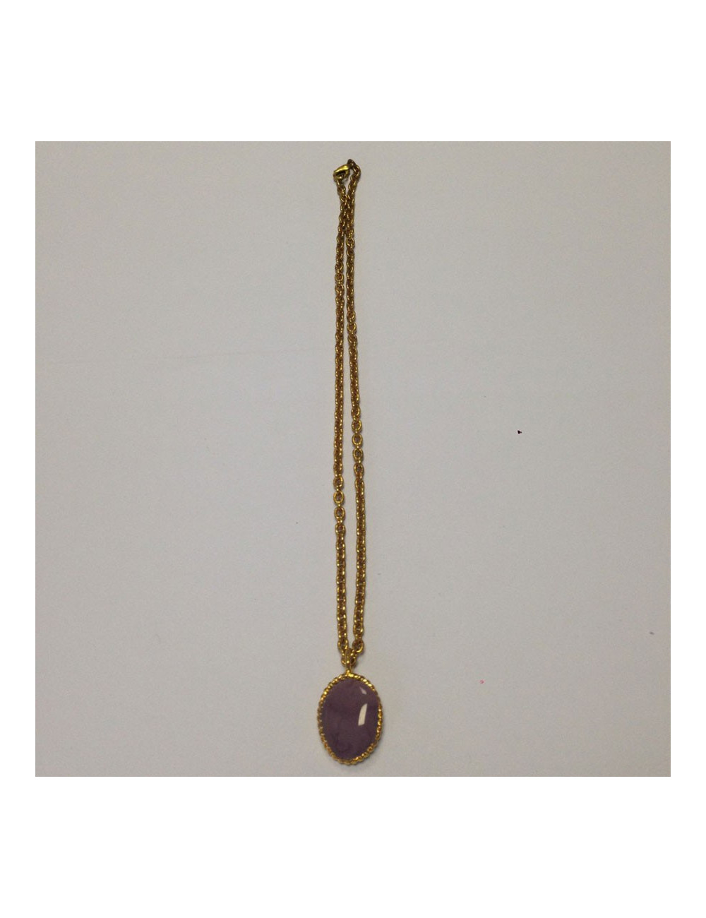 Collier Marguerite de Valois cabochon mauve