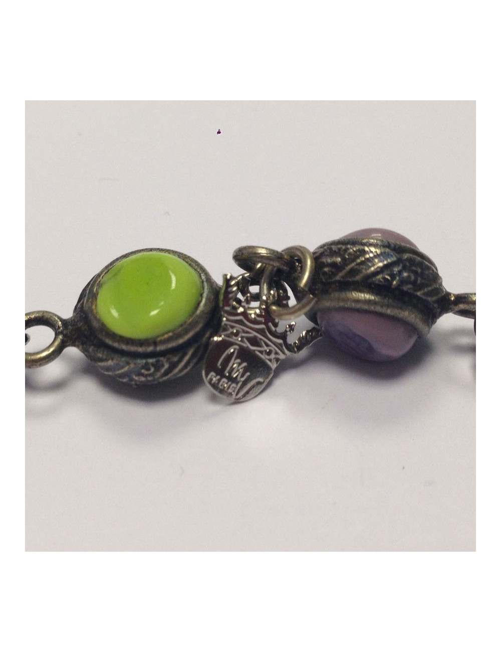 Collier Marguerite de Valois chaîne argent vieilli