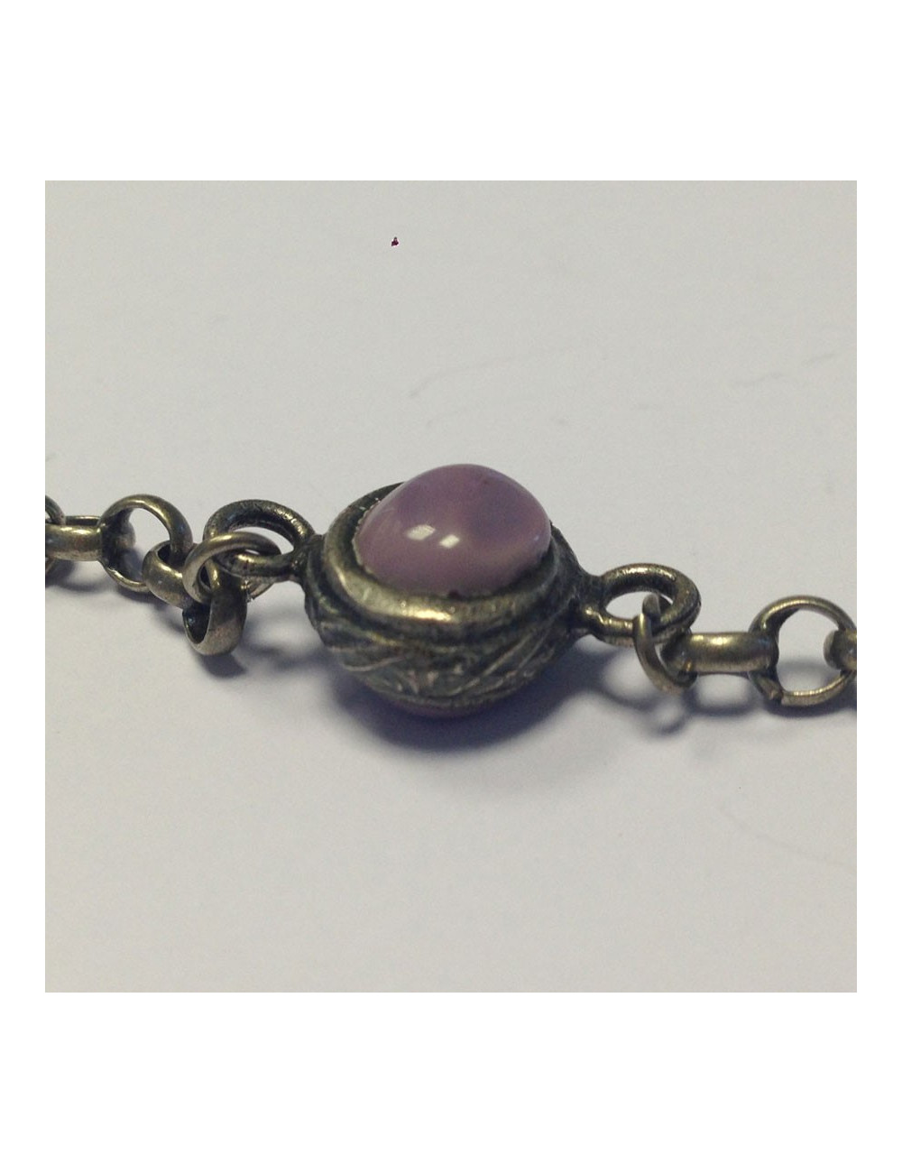 Collier Marguerite de Valois chaîne argent vieilli