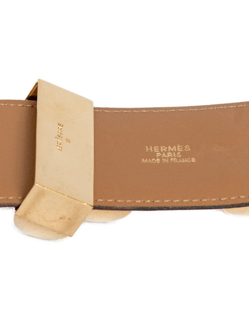 Ceinture Médor HERMES T74 rouge casaque