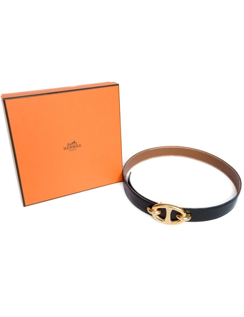 Ceinture HERMES chaine d'ancre  t78 reversible