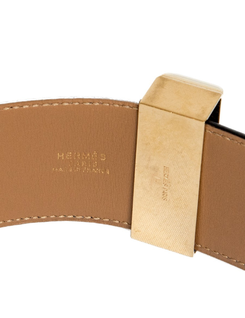 Ceinture Médor HERMES cuir bleu