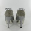 ALAIA high heels 36.5 in silver perforated leather and gray suede