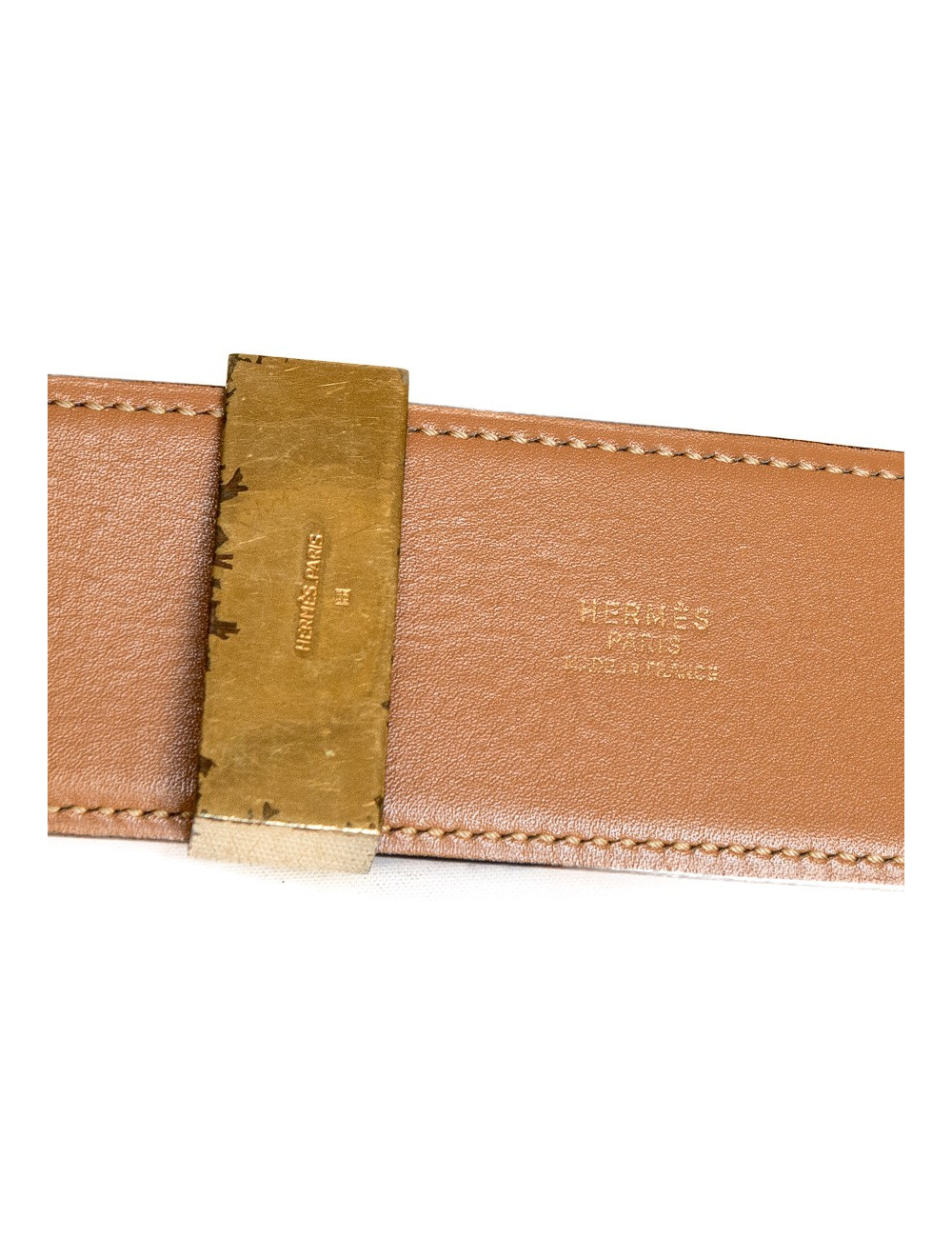 Ceinture Médor HERMES cuir bleu