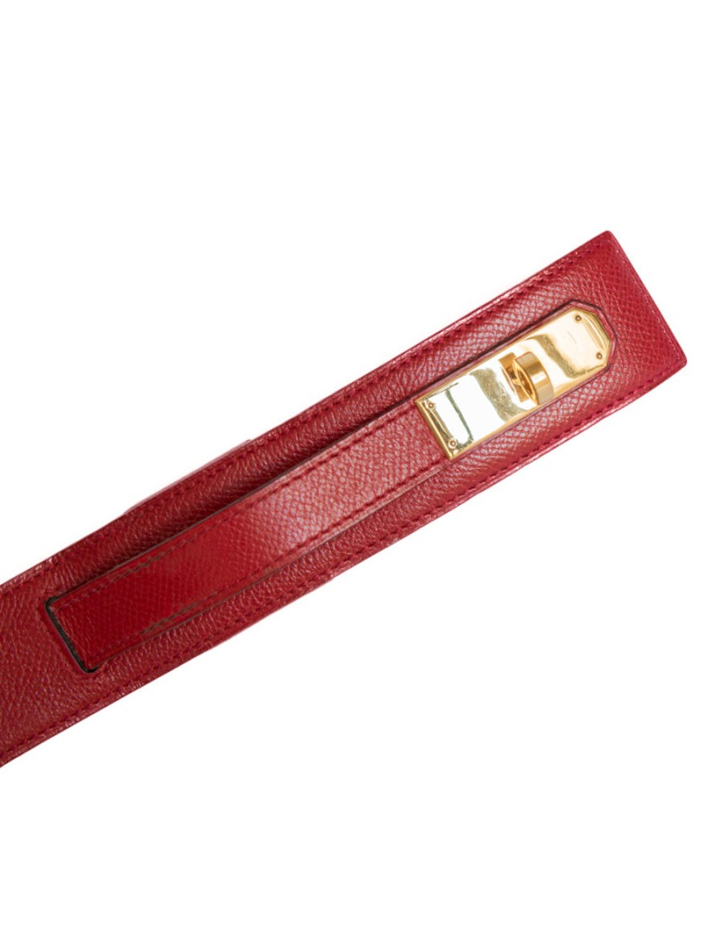 Ceinture Kelly HERMÈS cuir courchevel framboise t 70