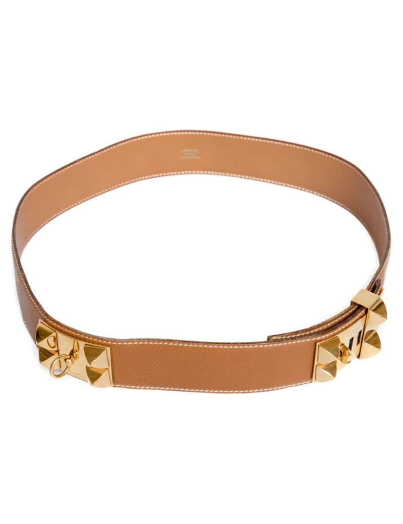 Ceinture Médor HERMES cuir gold