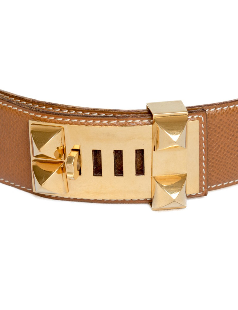 Ceinture Médor HERMES cuir gold t 80