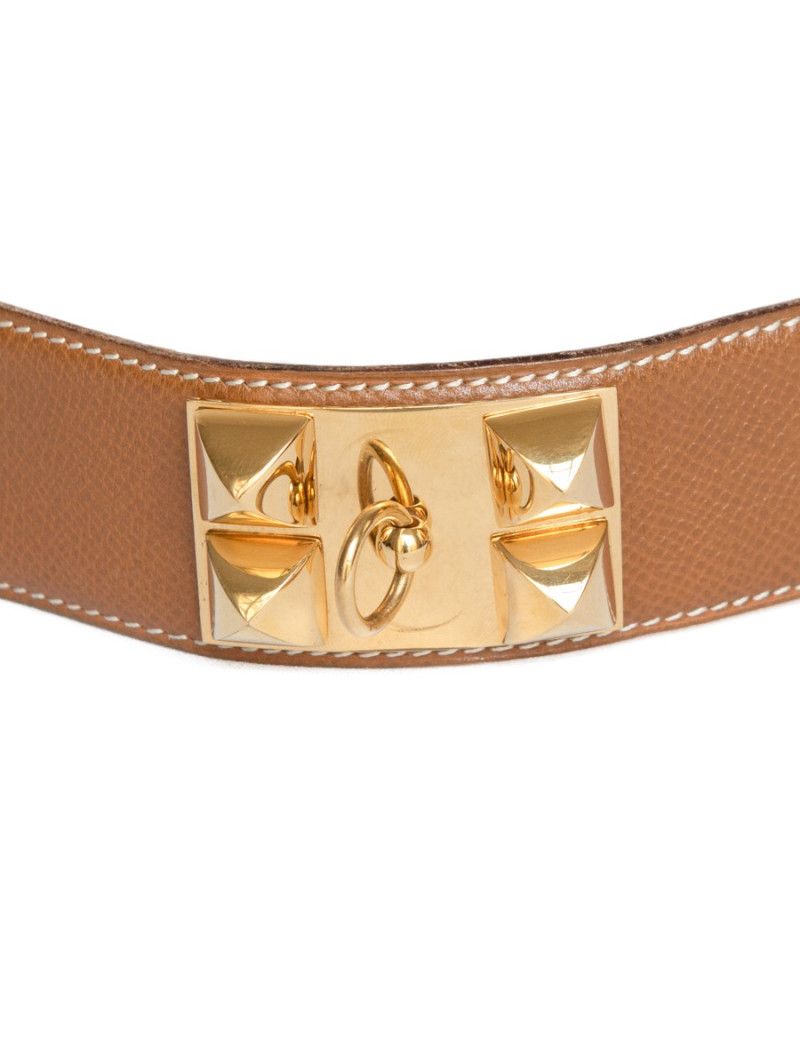Ceinture Médor HERMES cuir gold t 80
