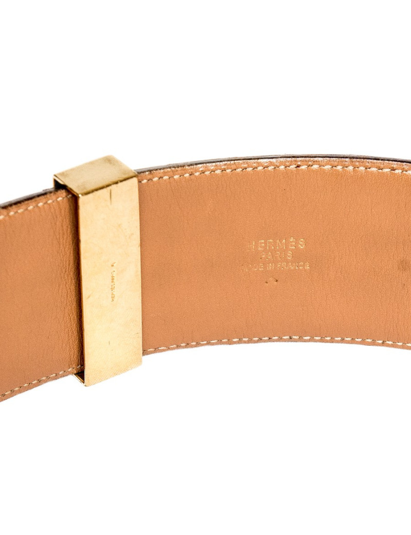 Ceinture couture HERMES crocodile porosus rouge
