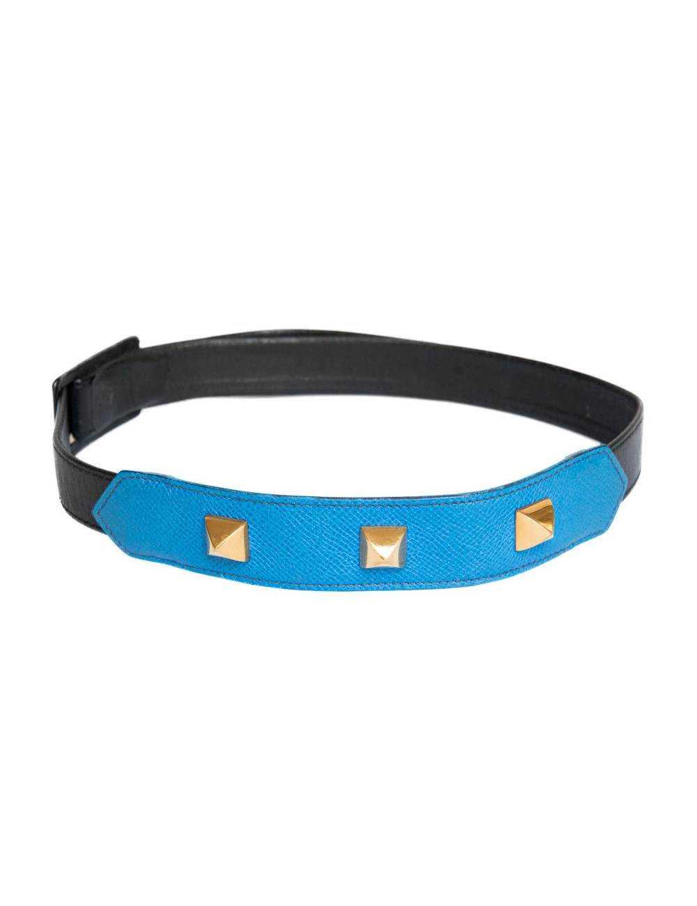 Ceinture  HERMES bicolore noire et bleue