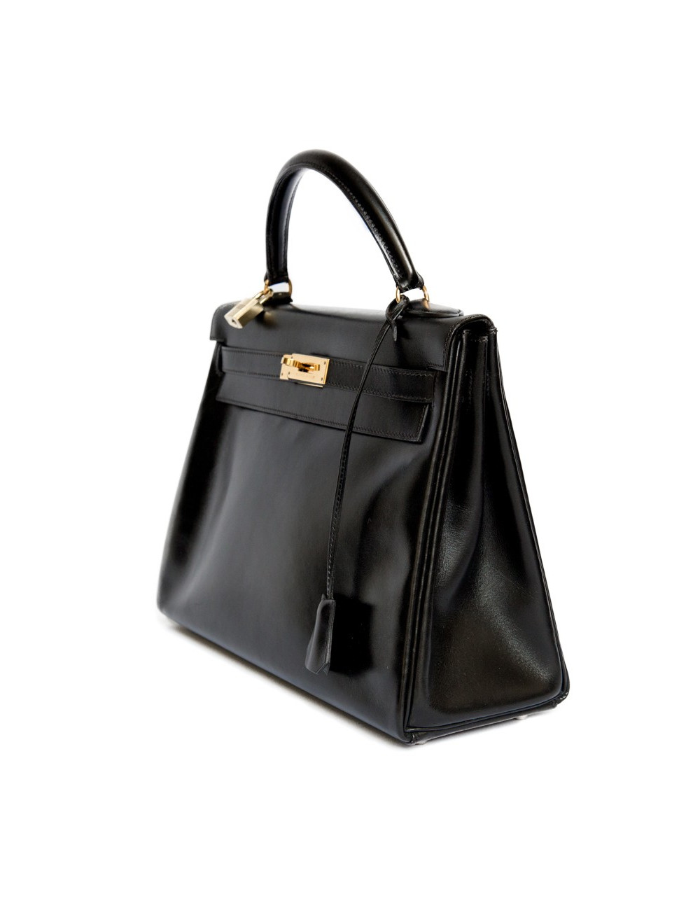 Sac Kelly 32 HERMES cuir box noir