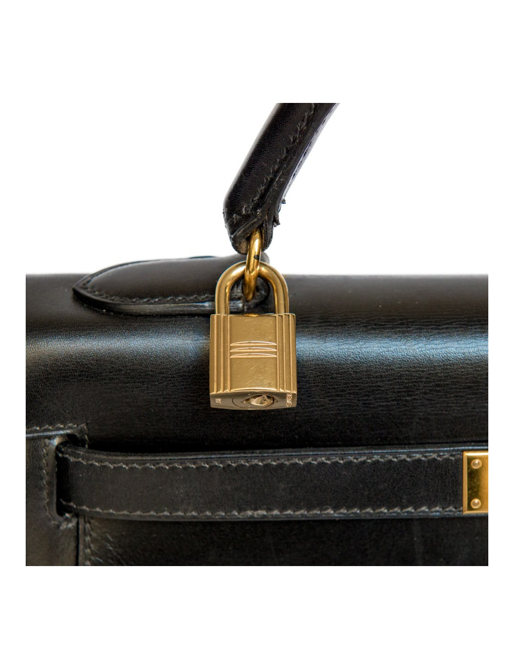 Sac Kelly 32 HERMES cuir box noir